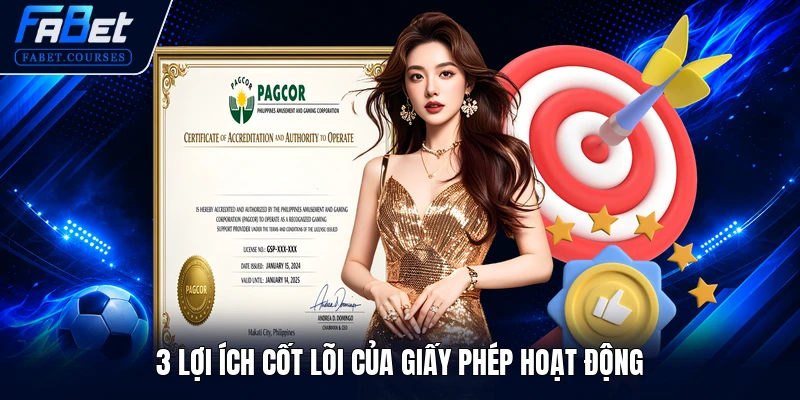 Giấy Phép Hoạt Động FABET 3 3 lợi ích cốt lõi của giấy phép hoạt động