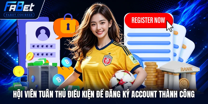ĐĂNG KÝ FABET 1 Hội viên tuân thủ điều kiện để đăng ký account thành công